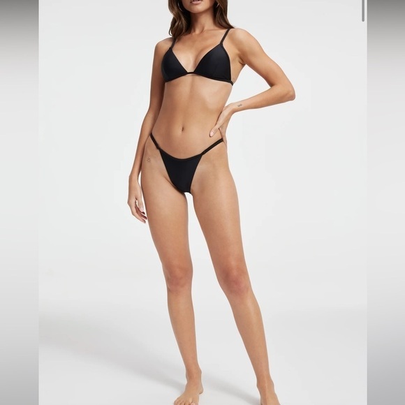 Good American | green shine perfect fit high rise bikini bottoms size 2 (M) new - Picture 1 of 7